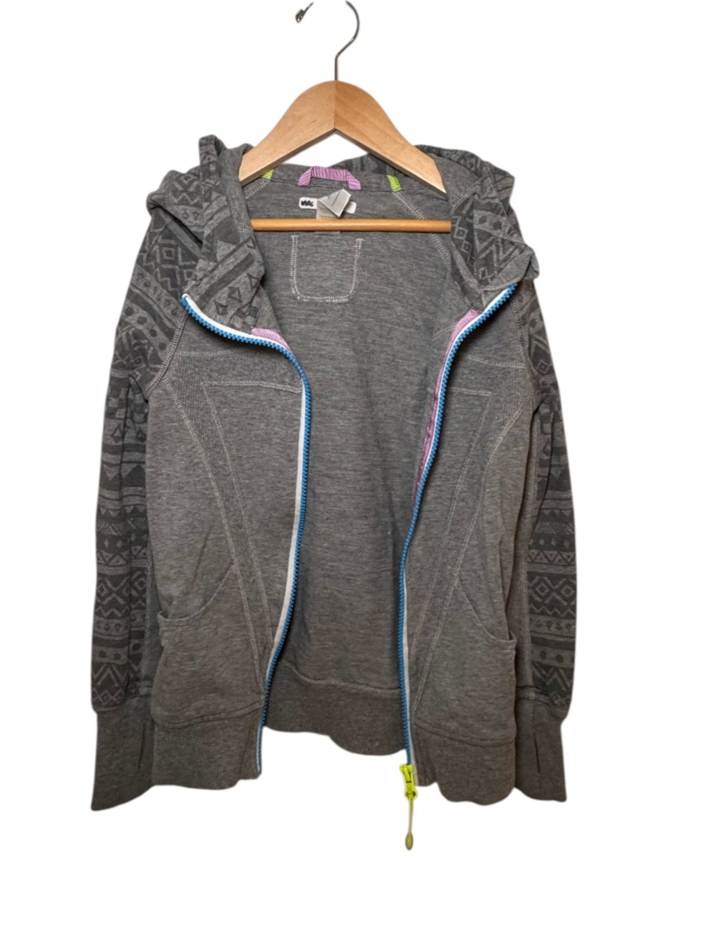 IVIVVA grey pattern zip hooded sweatshirt - size 6